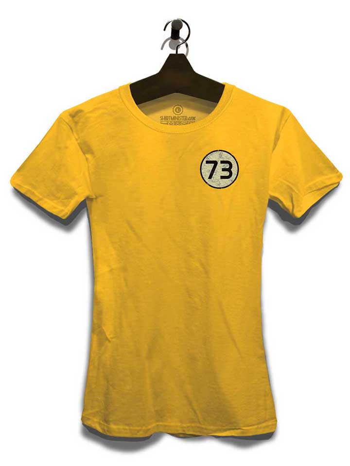 sheldon-73-logo-vintage-chest-print-damen-t-shirt gelb 3
