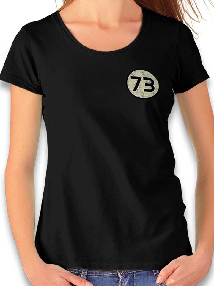 sheldon-73-logo-vintage-chest-print-damen-t-shirt schwarz 1