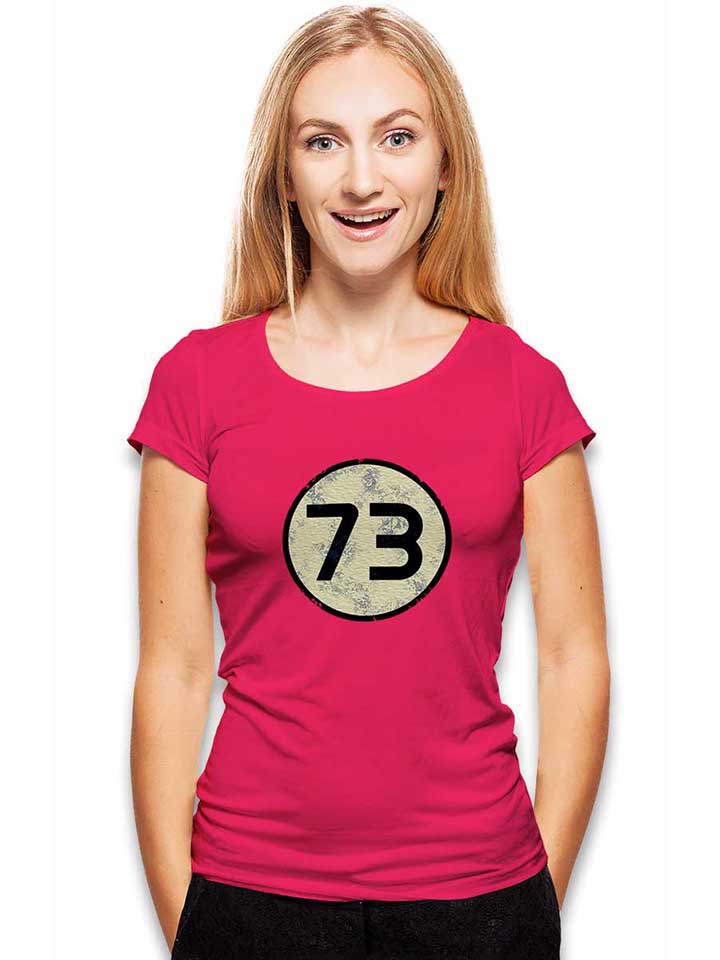 sheldon-73-logo-vintage-damen-t-shirt fuchsia 2