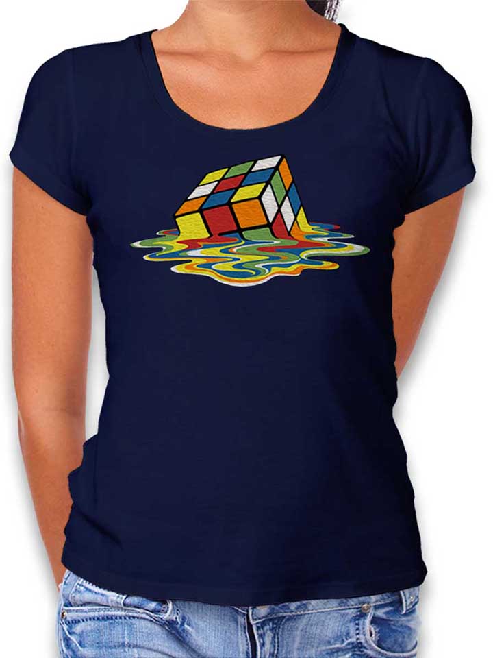 Sheldons Cube Damen T-Shirt dunkelblau L
