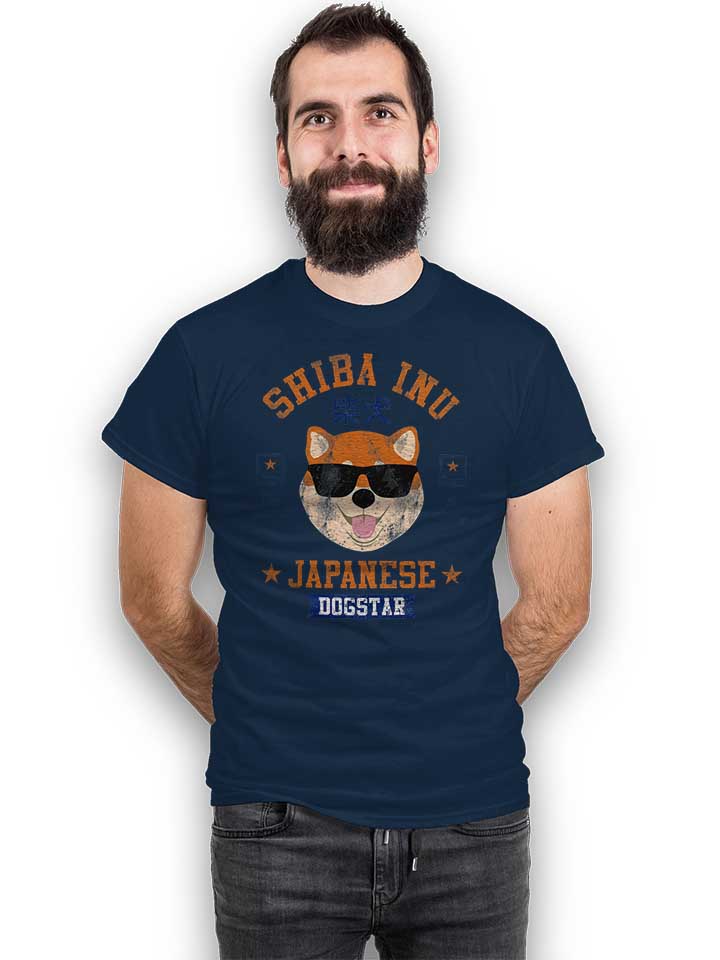 shiba-inu-japanese-dogstar-t-shirt dunkelblau 2