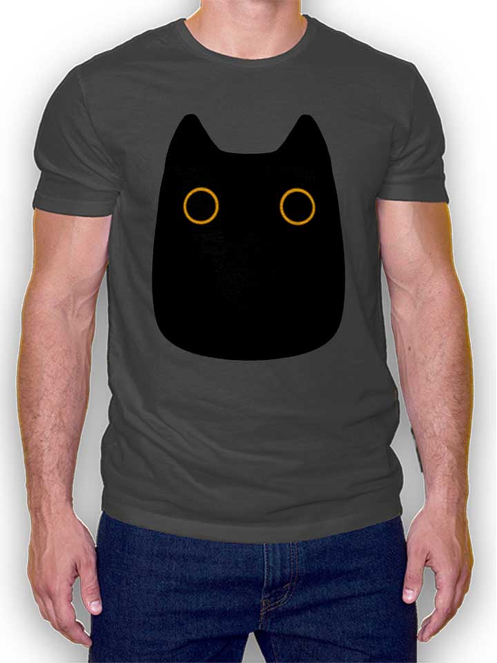 Simple Black Cat T-Shirt gris-fonc L