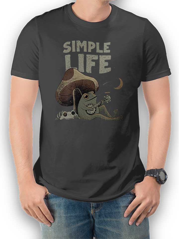 Simple Life Frog Camiseta gris-oscuro L
