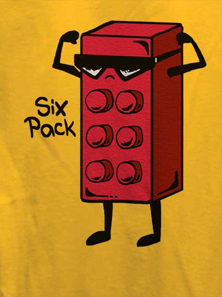 six-pack-brick-damen-t-shirt gelb 4