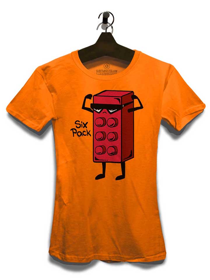 six-pack-brick-damen-t-shirt orange 3