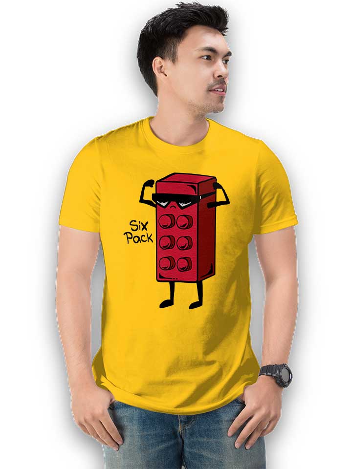 six-pack-brick-t-shirt gelb 2