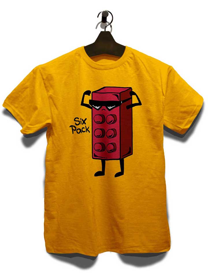 six-pack-brick-t-shirt gelb 3