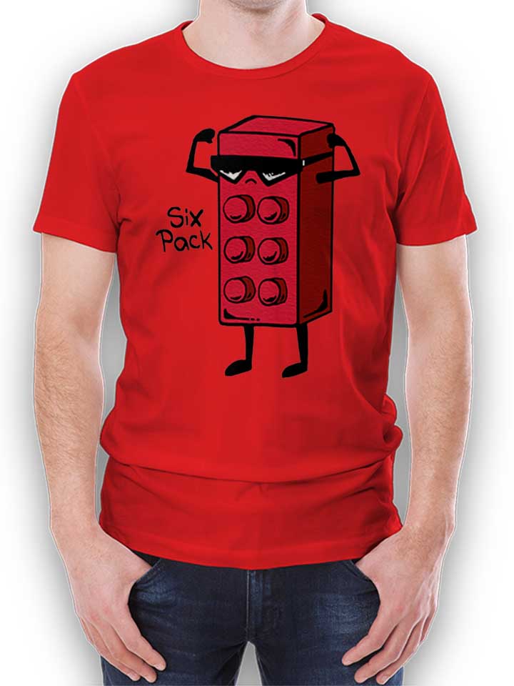 Six Pack Brick T-Shirt red L