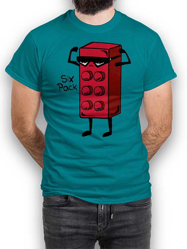 Six Pack Brick T-Shirt tuerkis L