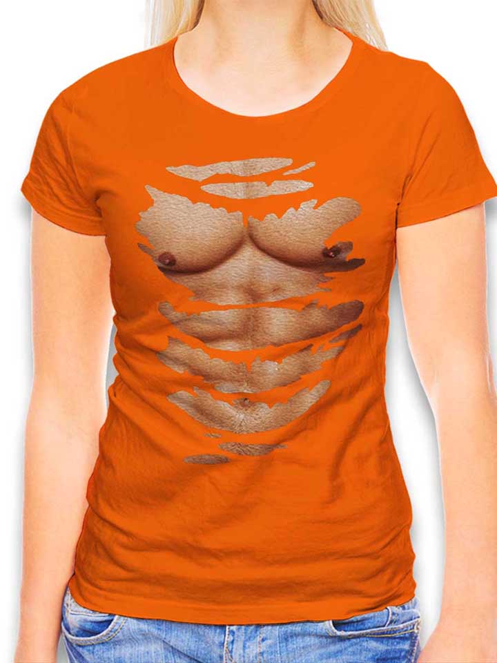 sixpack-damen-t-shirt orange 1