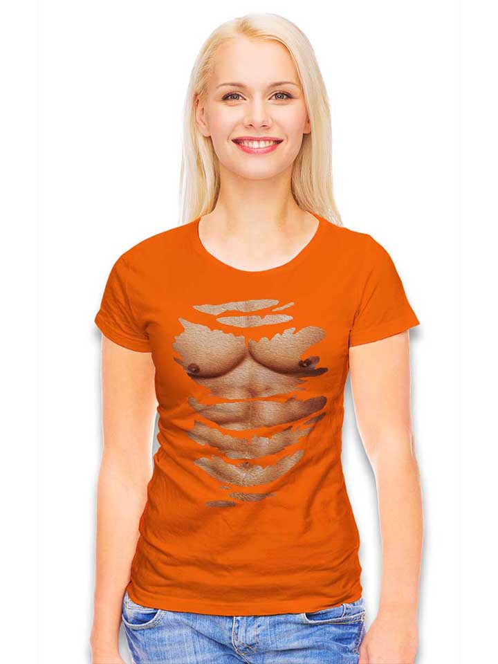 sixpack-damen-t-shirt orange 2