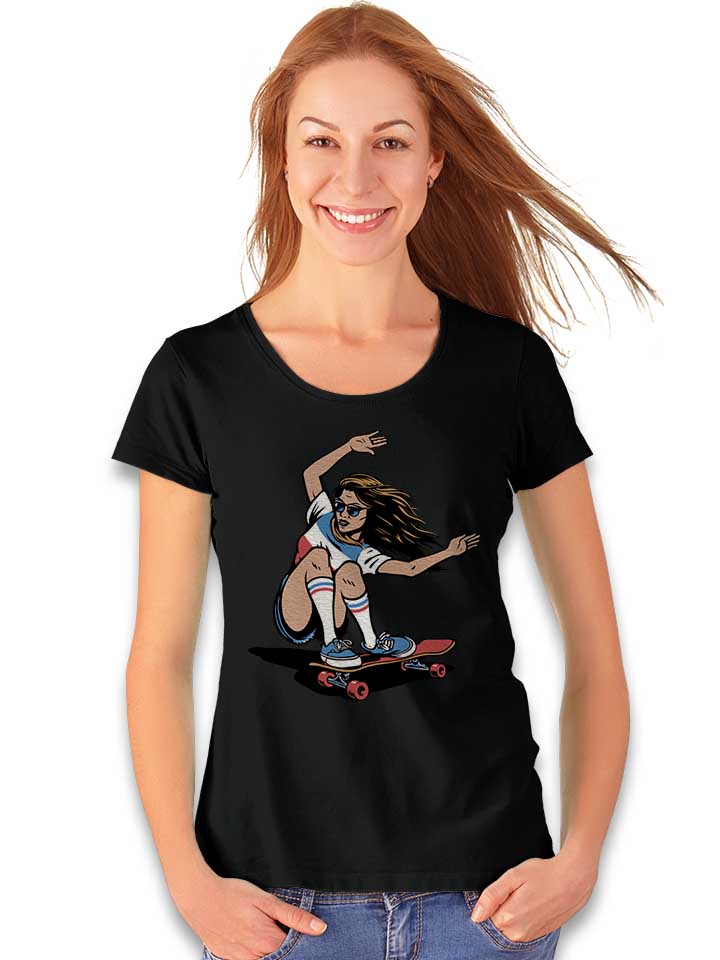 skate-girl-damen-t-shirt schwarz 2