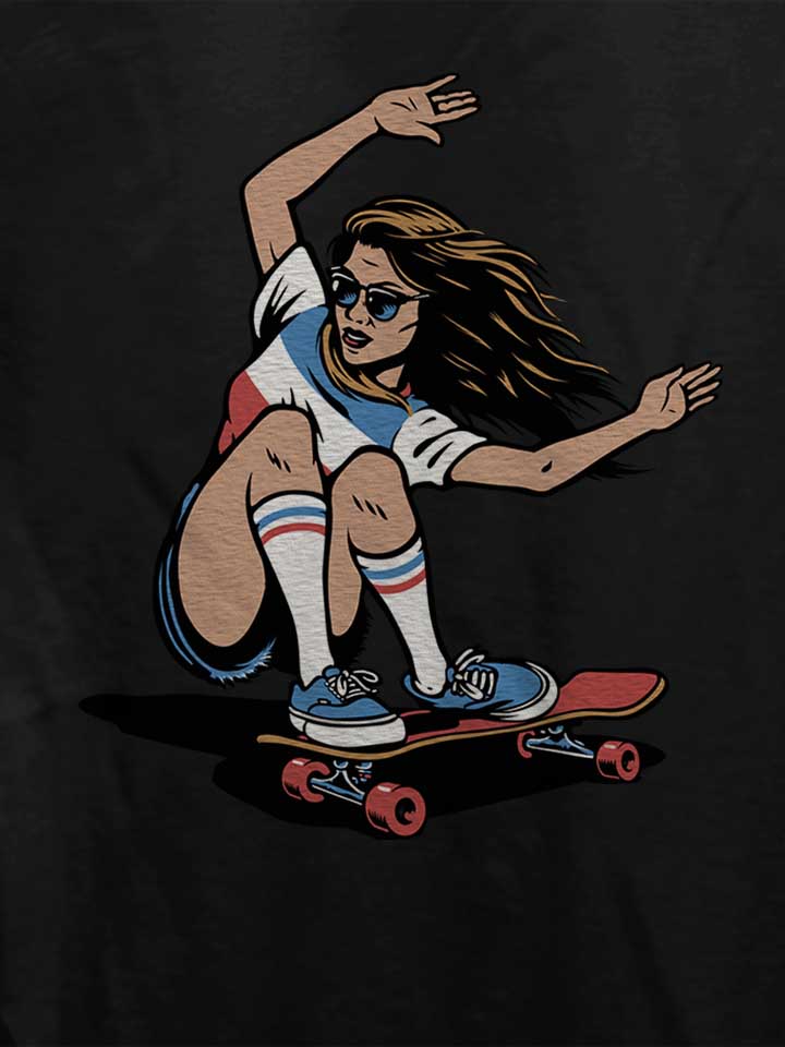 skate-girl-damen-t-shirt schwarz 4