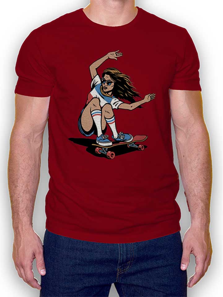 skate-girl-t-shirt bordeaux 1