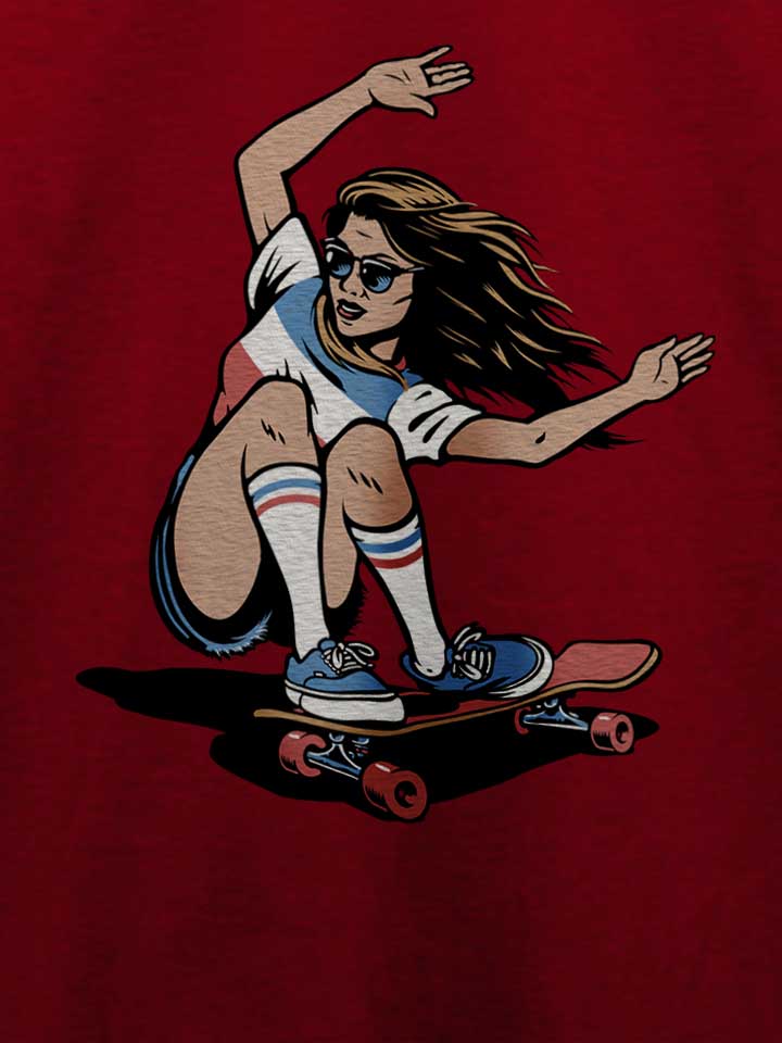 skate-girl-t-shirt bordeaux 4