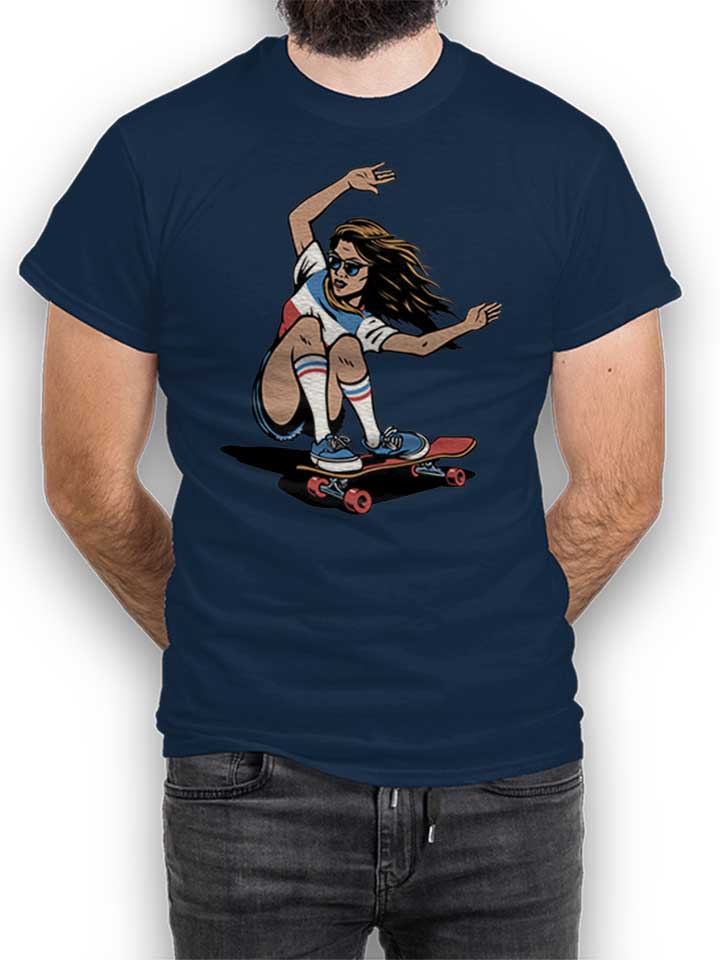 Skate Girl T-Shirt navy L