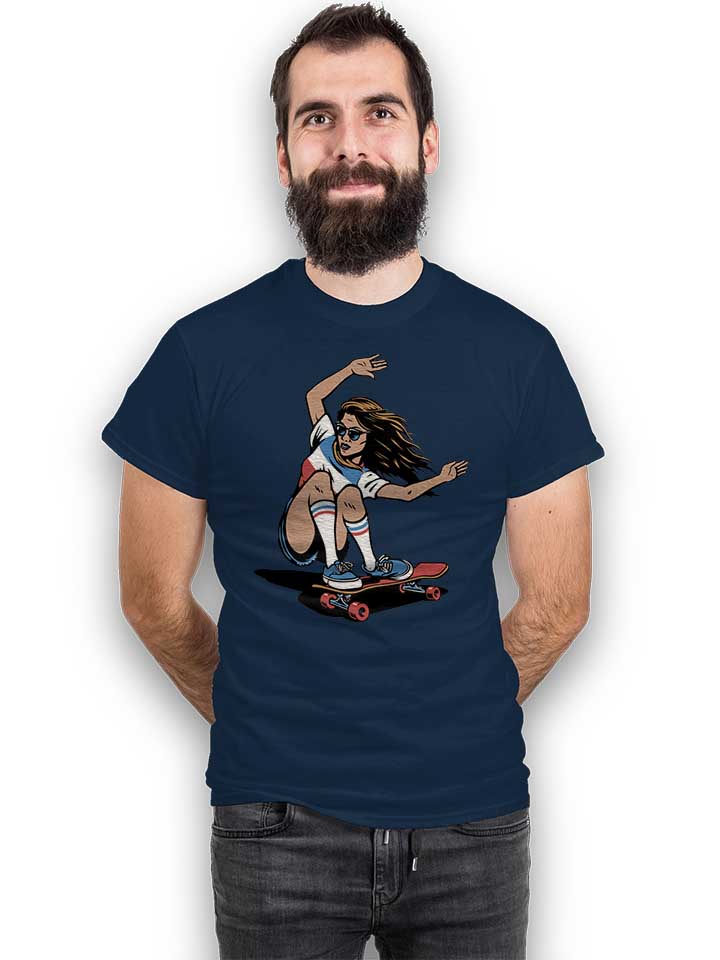 skate-girl-t-shirt dunkelblau 2
