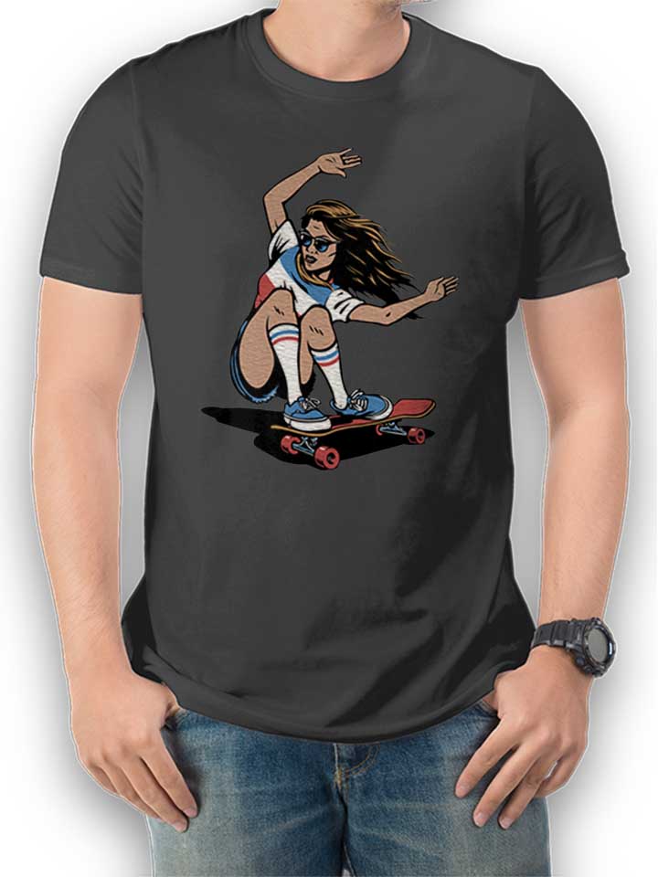 Skate Girl T-Shirt dunkelgrau L