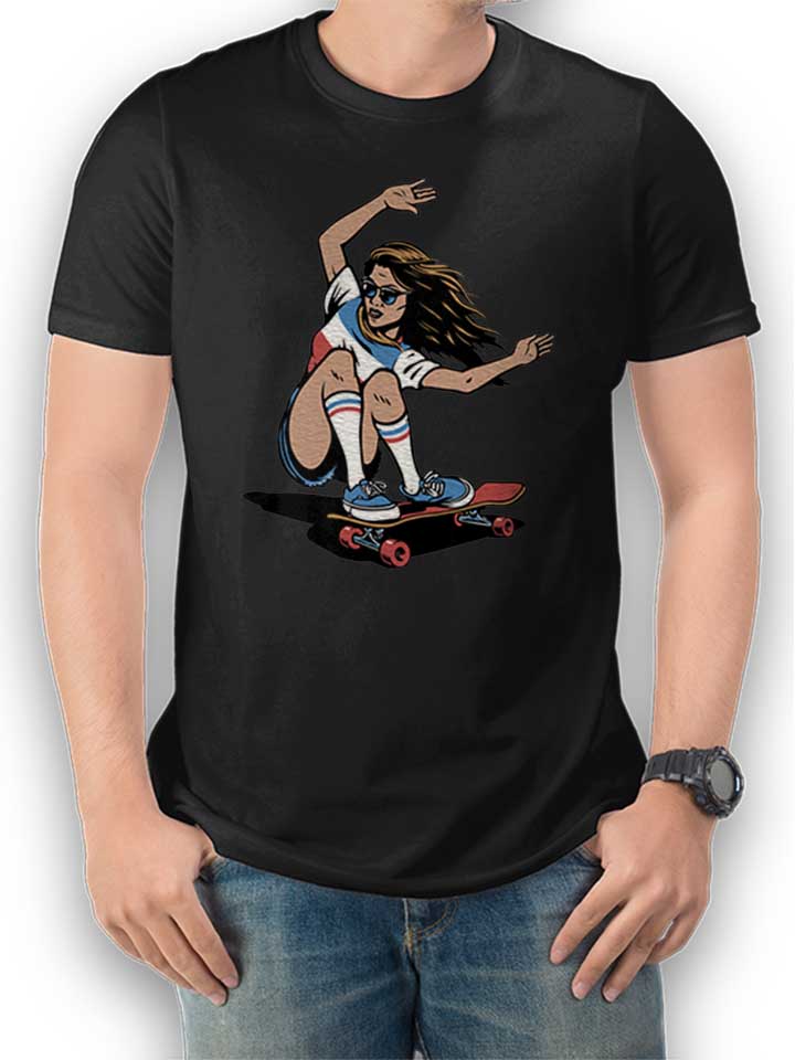 Skate Girl Kinder T-Shirt schwarz 110 / 116