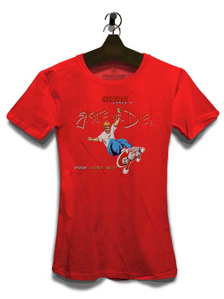 skate-or-die-damen-t-shirt rot 3