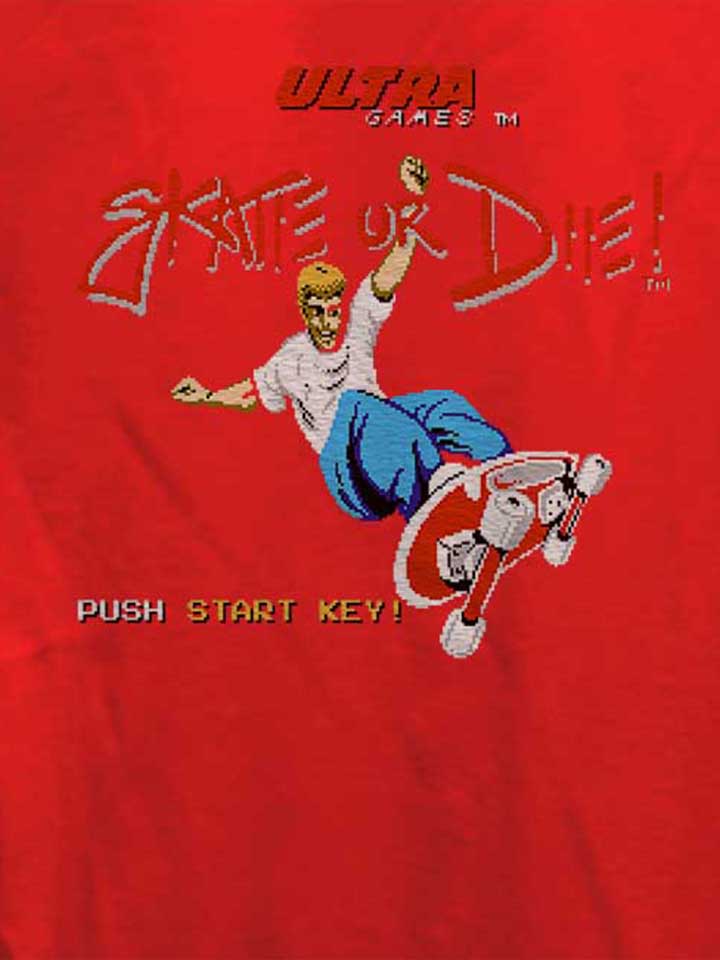 skate-or-die-damen-t-shirt rot 4