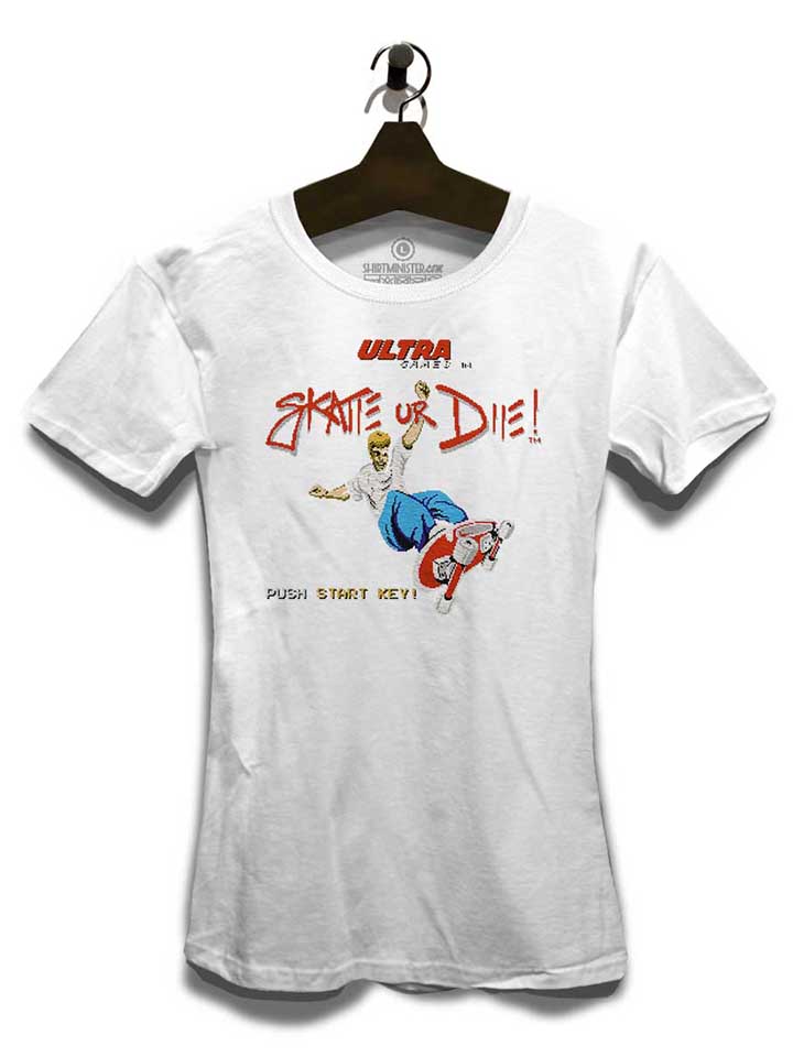 skate-or-die-damen-t-shirt weiss 3