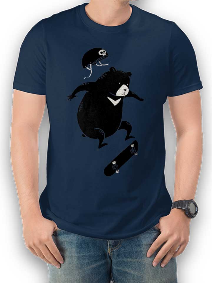 Skateboard Bear Camiseta azul-marino L