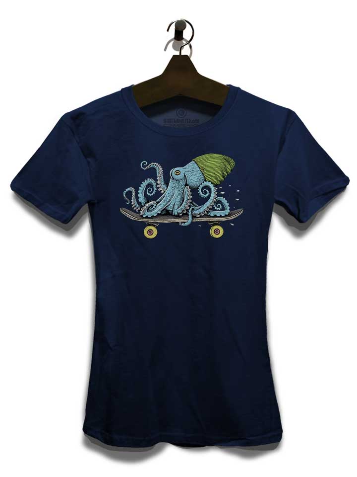 skateboard-octopus-damen-t-shirt dunkelblau 3