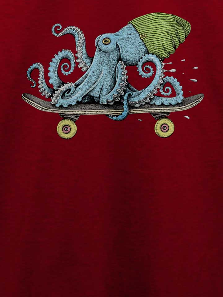 skateboard-octopus-t-shirt bordeaux 4