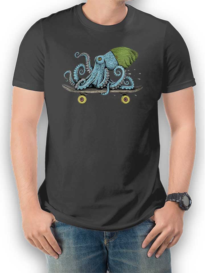 skateboard-octopus-t-shirt dunkelgrau 1