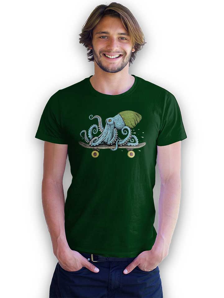 skateboard-octopus-t-shirt dunkelgruen 2