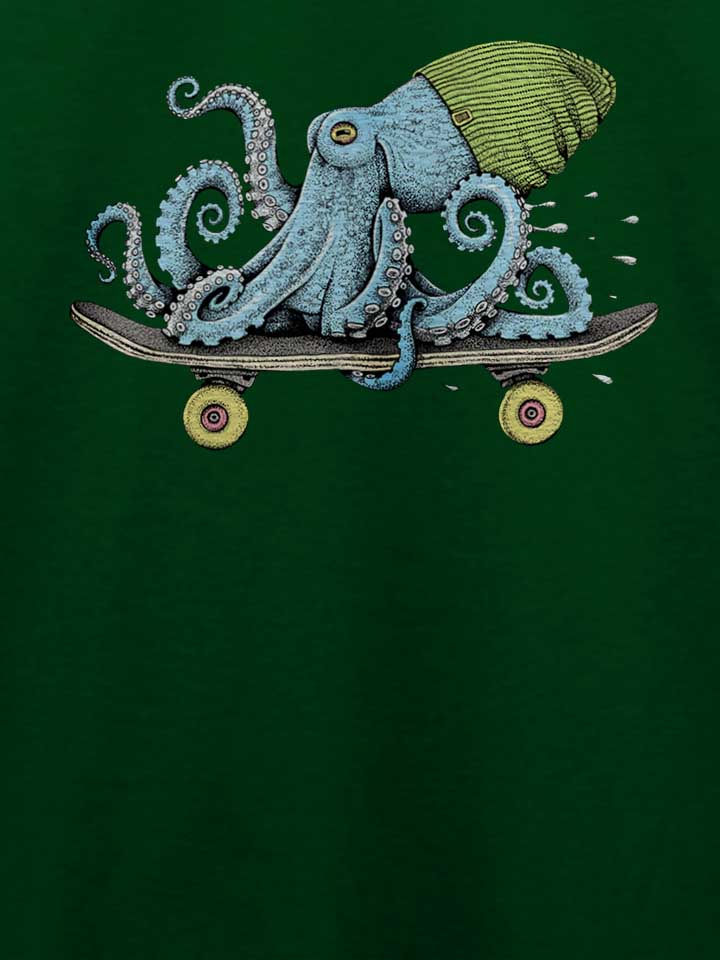 skateboard-octopus-t-shirt dunkelgruen 4