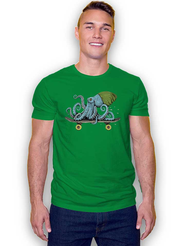 skateboard-octopus-t-shirt gruen 2