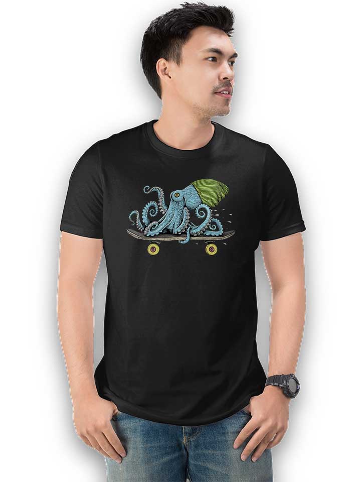 skateboard-octopus-t-shirt schwarz 2