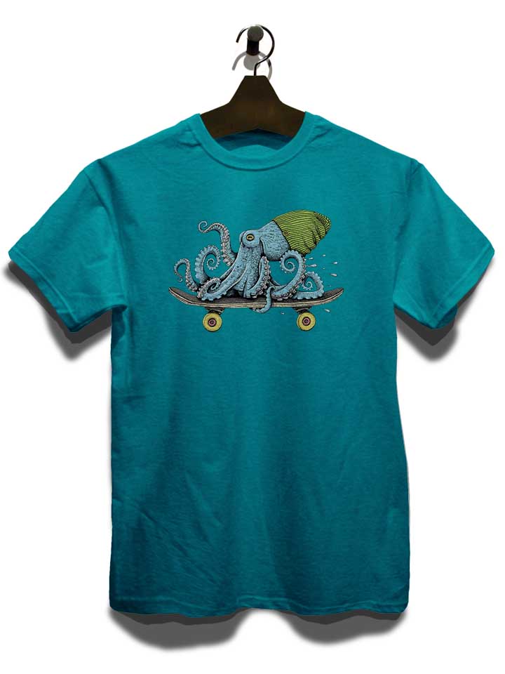 skateboard-octopus-t-shirt tuerkis 3