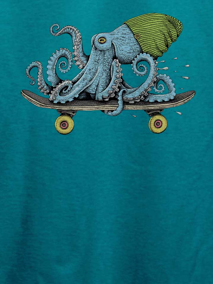 skateboard-octopus-t-shirt tuerkis 4