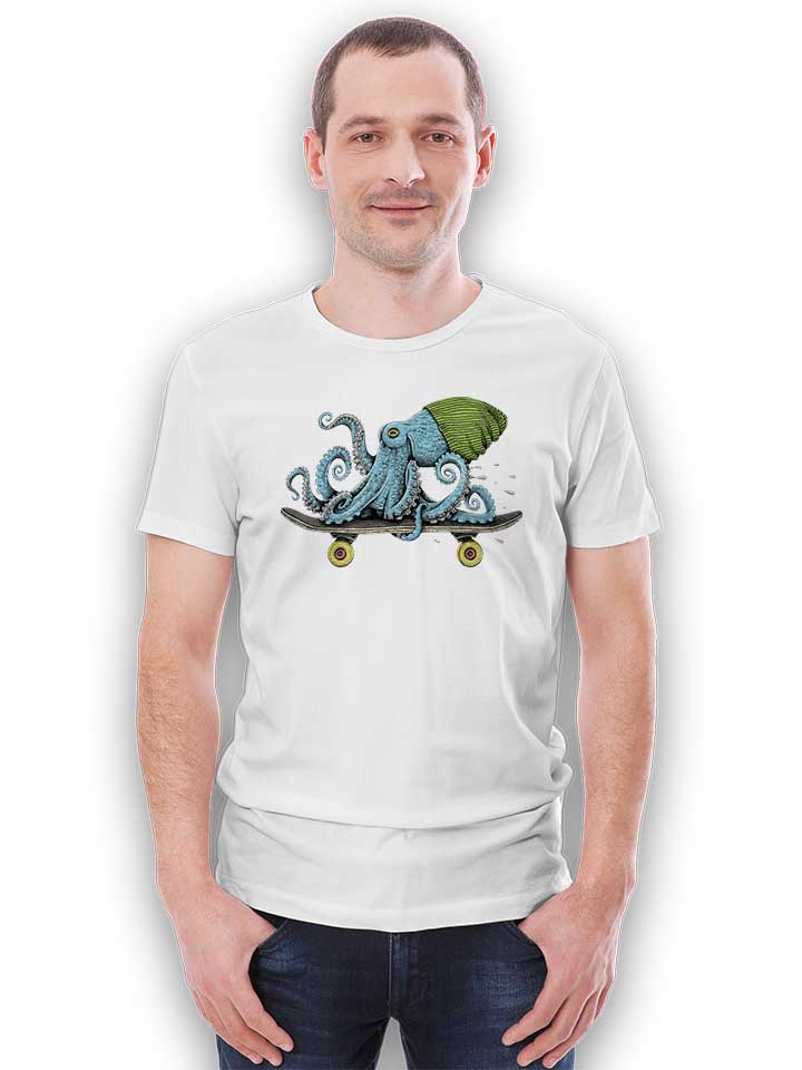 skateboard-octopus-t-shirt weiss 2