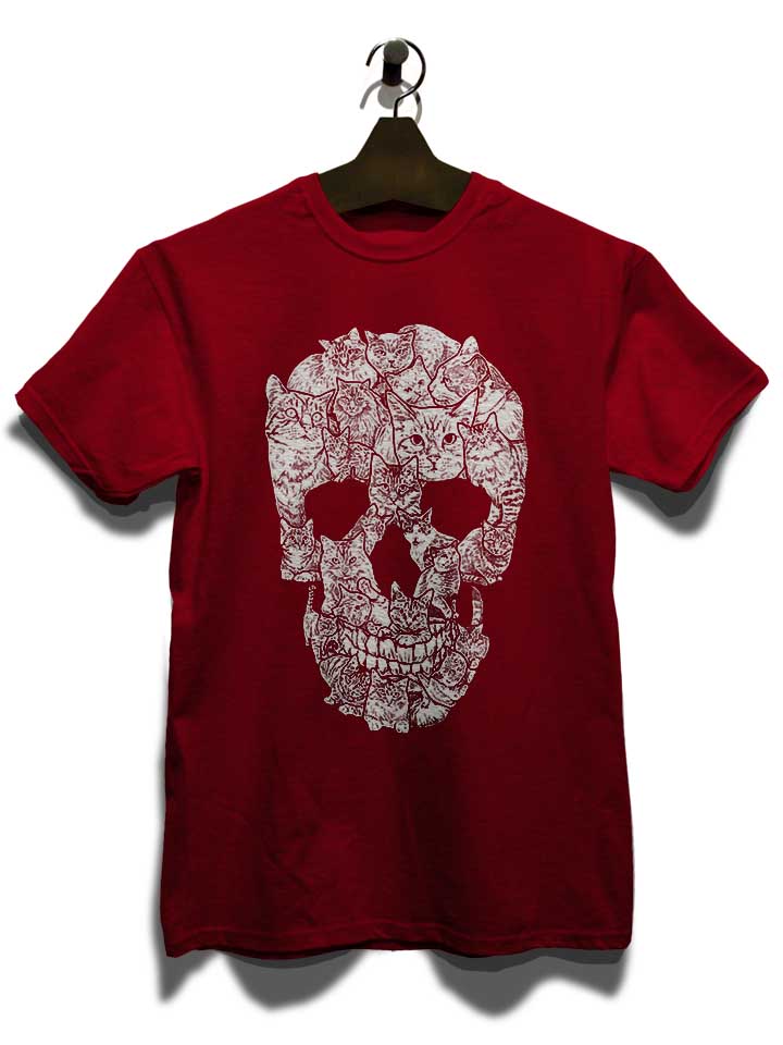 sketchy-cat-skull-t-shirt bordeaux 3