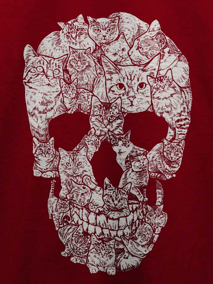 sketchy-cat-skull-t-shirt bordeaux 4