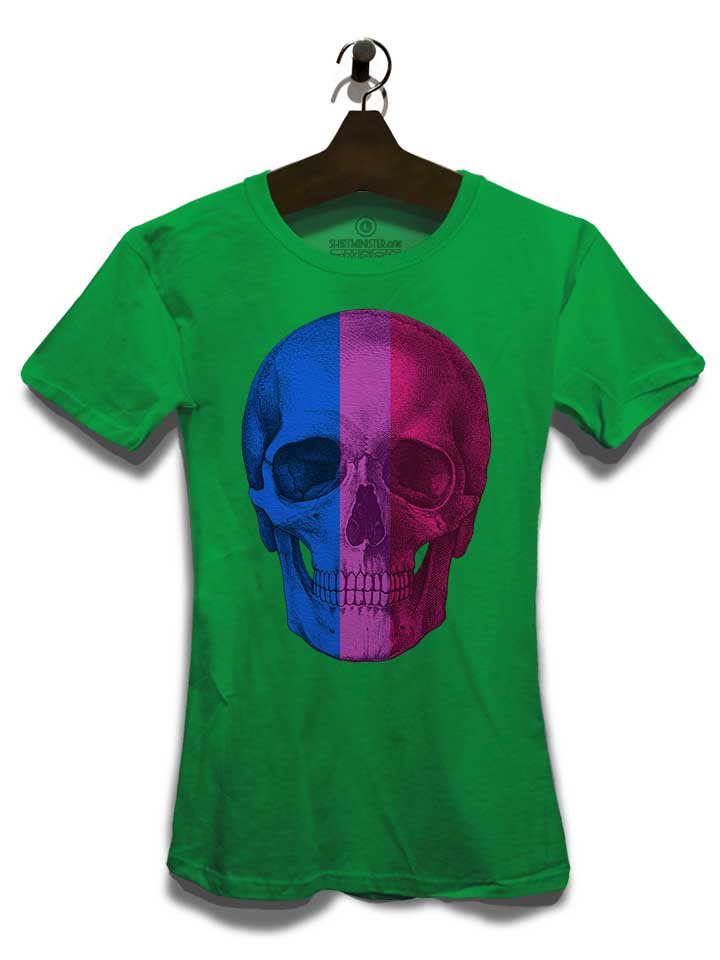 skull-blue-pink-red-damen-t-shirt gruen 3