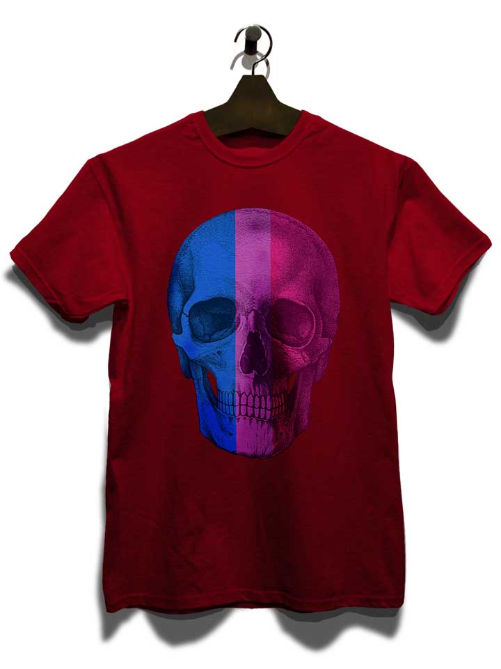 skull-blue-pink-red-t-shirt bordeaux 3
