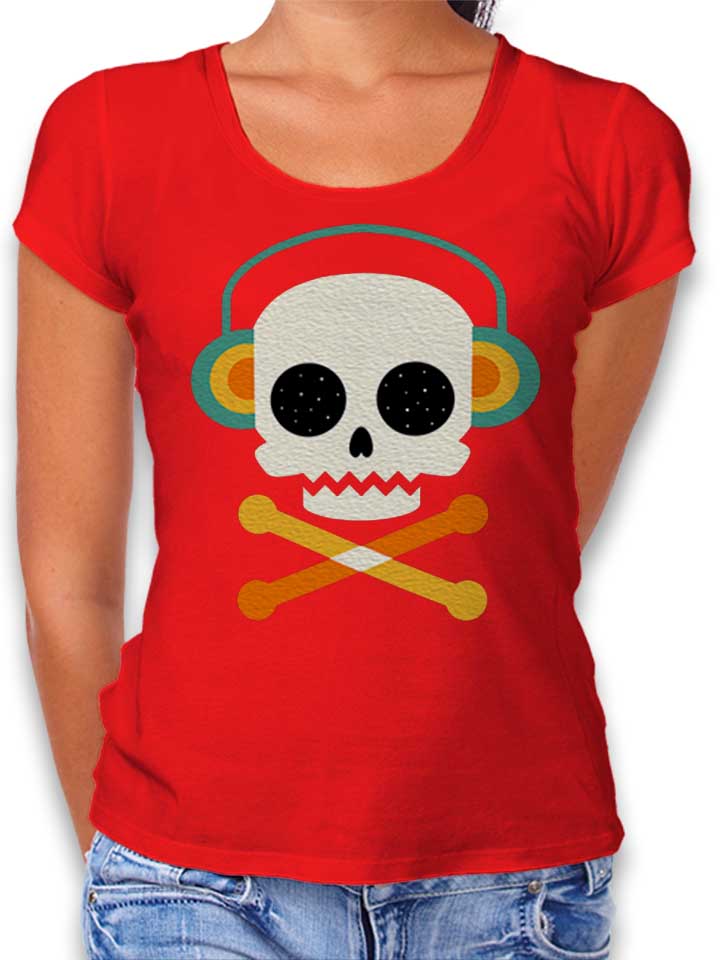 Skull Bones Headphone Damen T-Shirt rot L