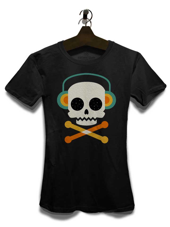 skull-bones-headphone-damen-t-shirt schwarz 3