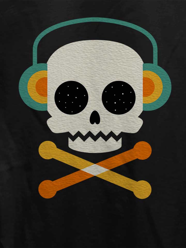 skull-bones-headphone-damen-t-shirt schwarz 4