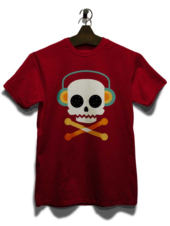 skull-bones-headphone-t-shirt bordeaux 3