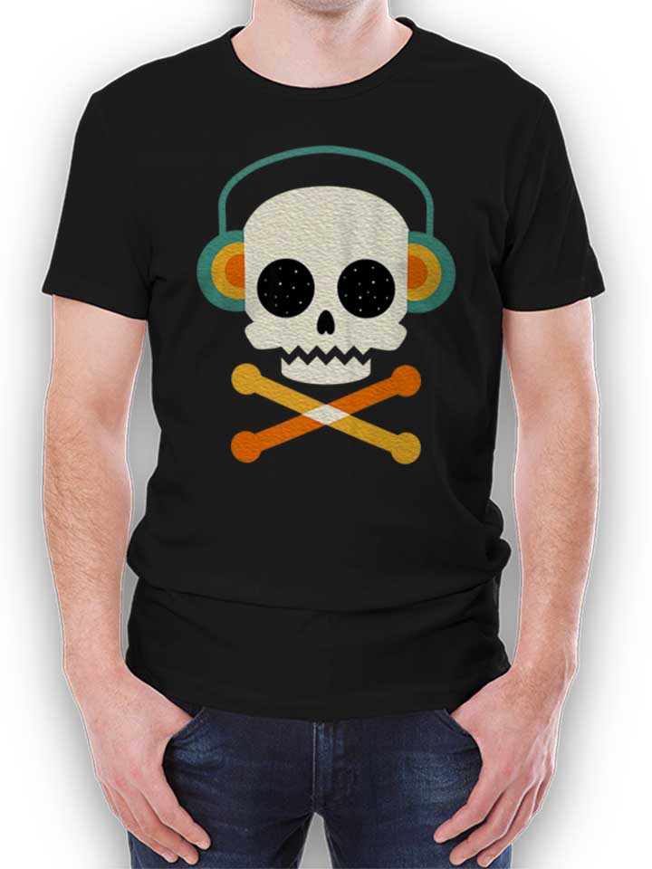 Skull Bones Headphone T-Shirt schwarz L