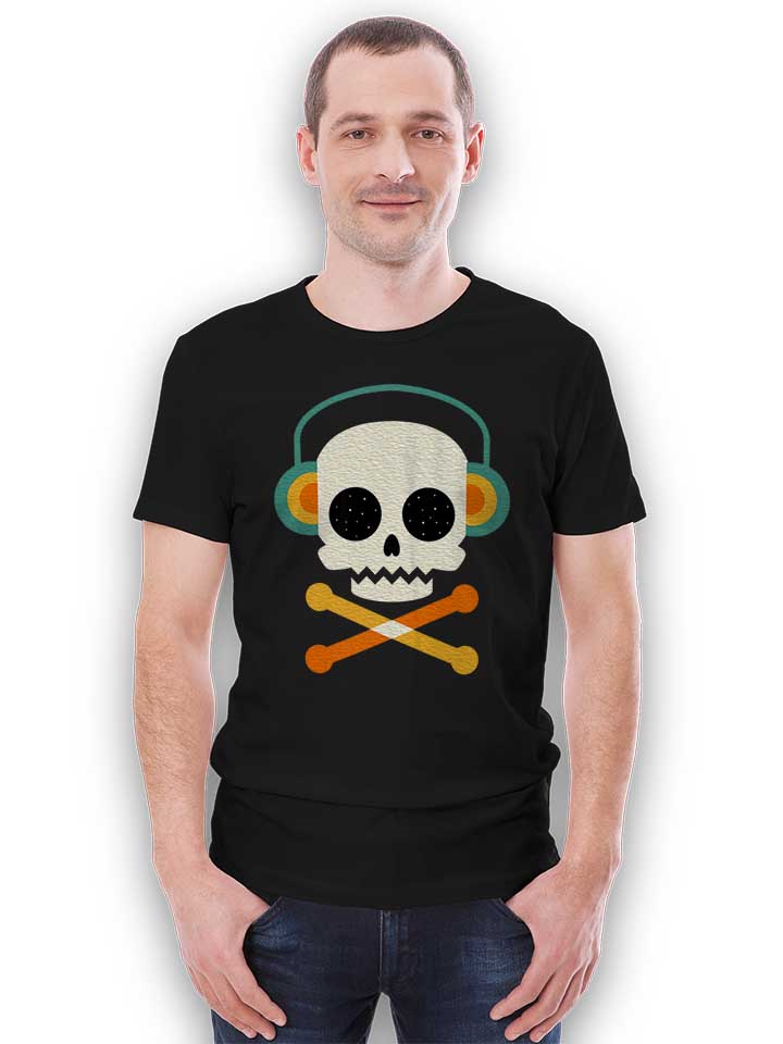 skull-bones-headphone-t-shirt schwarz 2