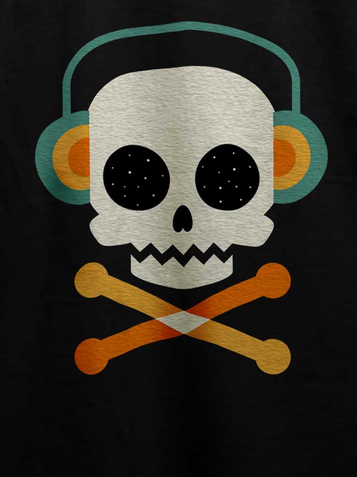 skull-bones-headphone-t-shirt schwarz 4