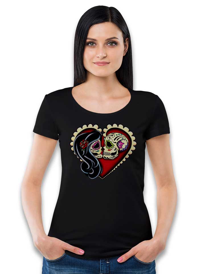 skull-lovers-heart-damen-t-shirt schwarz 2