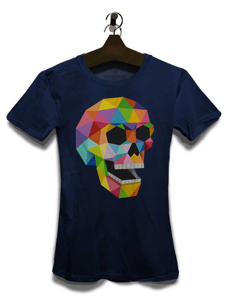 skull-polygons-damen-t-shirt dunkelblau 3